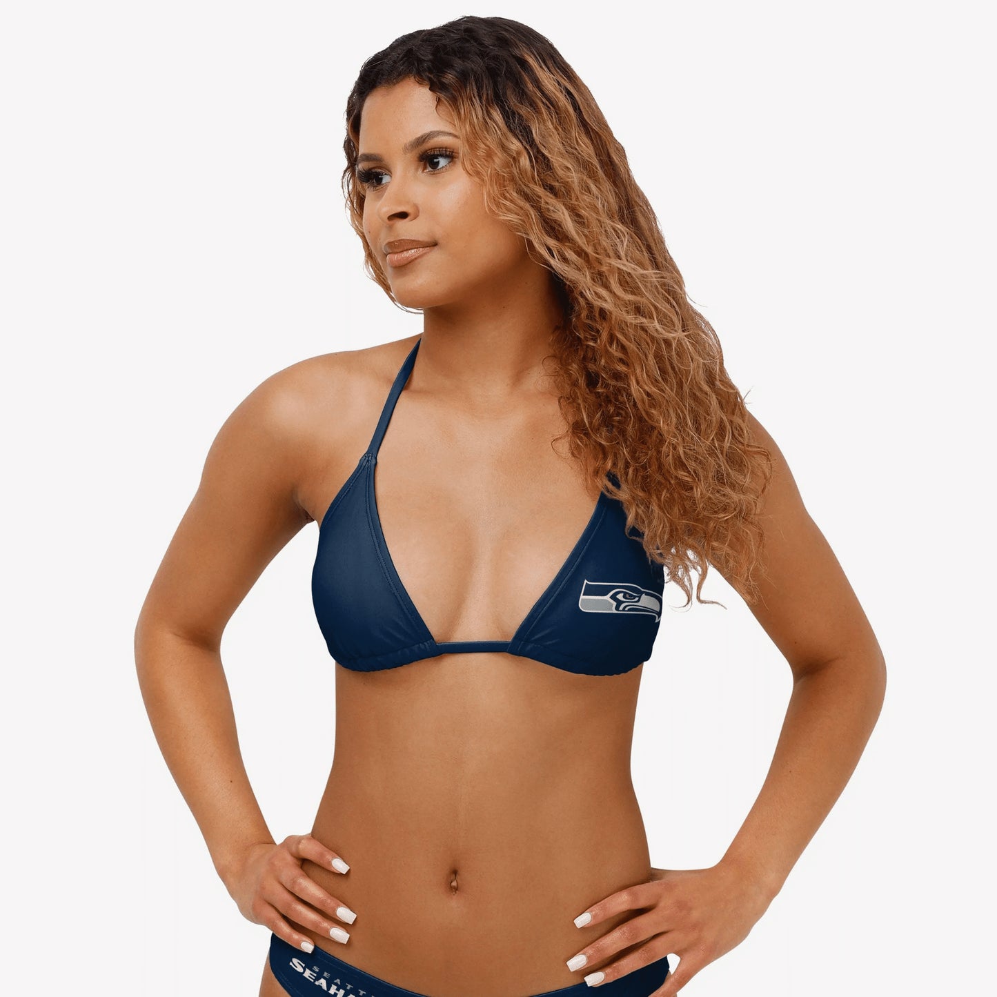 Seattle Seahawks Womens Solid Logo Bikini