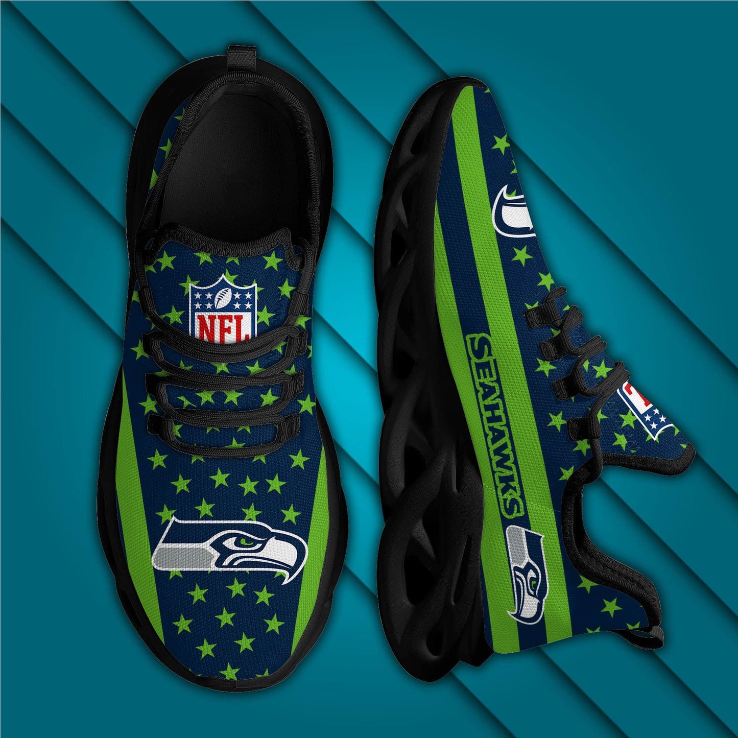 Seattle Seahawks Yezy Running Sneakers 35