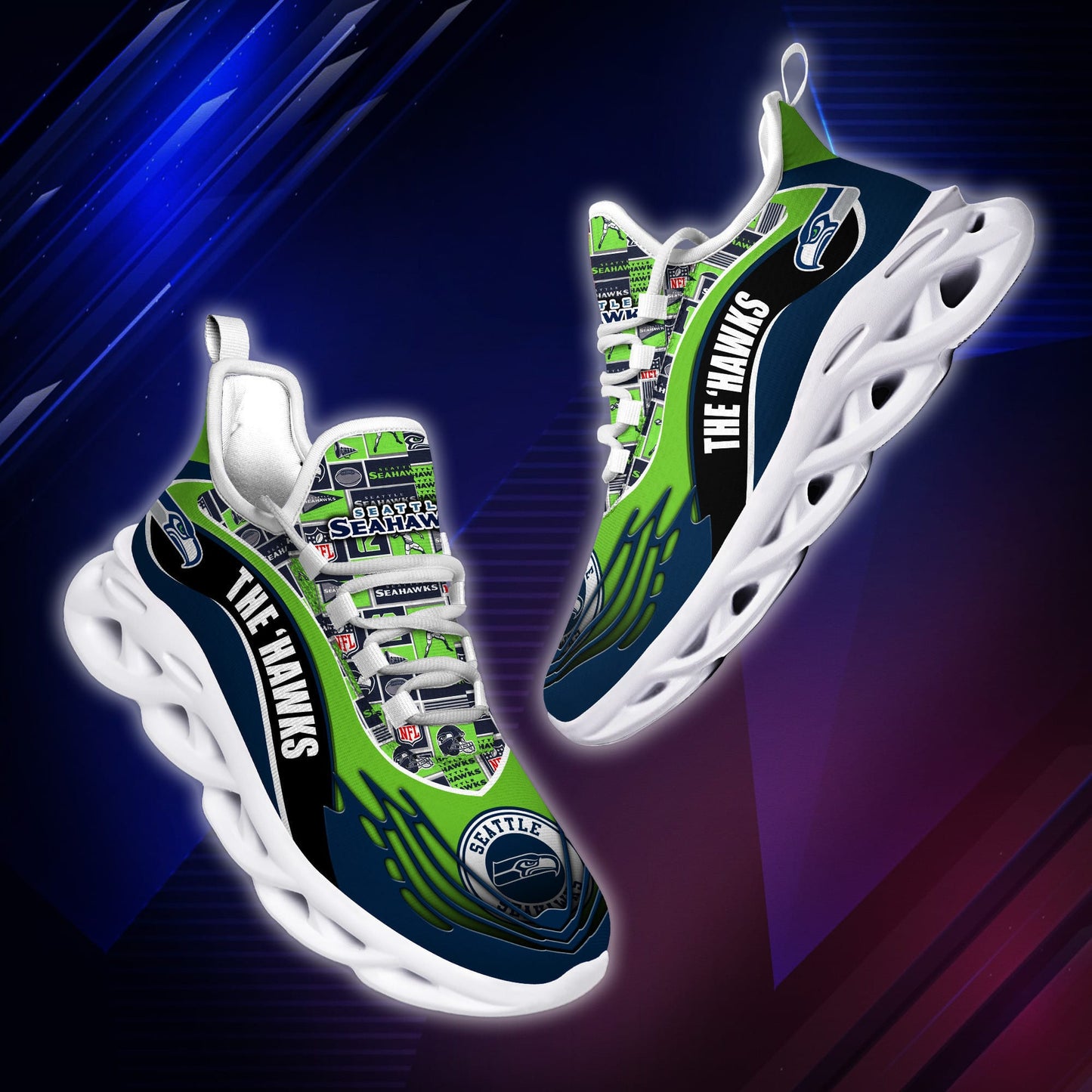 Seattle Seahawks Yezy Running Sneakers BB173