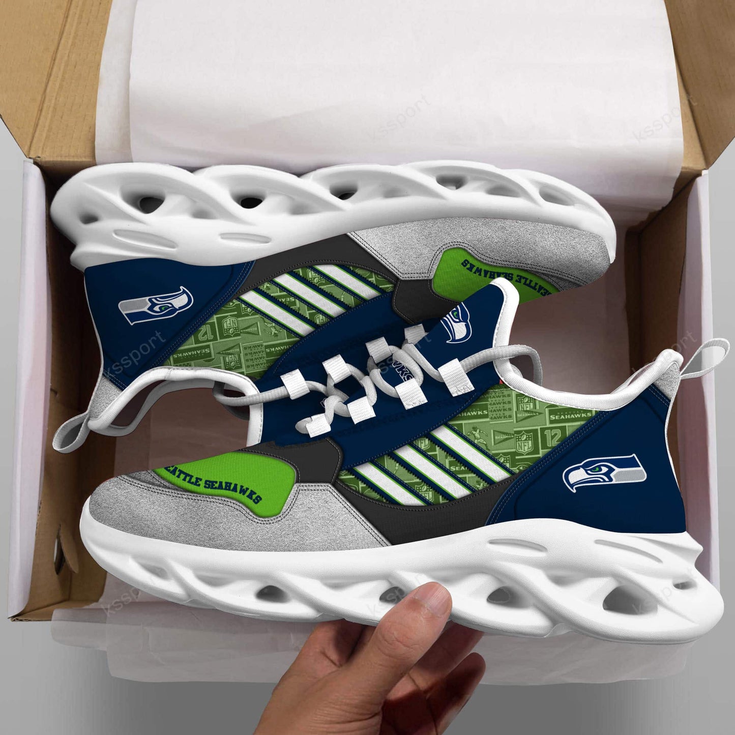 Seattle Seahawks Yezy Running Sneakers BG755