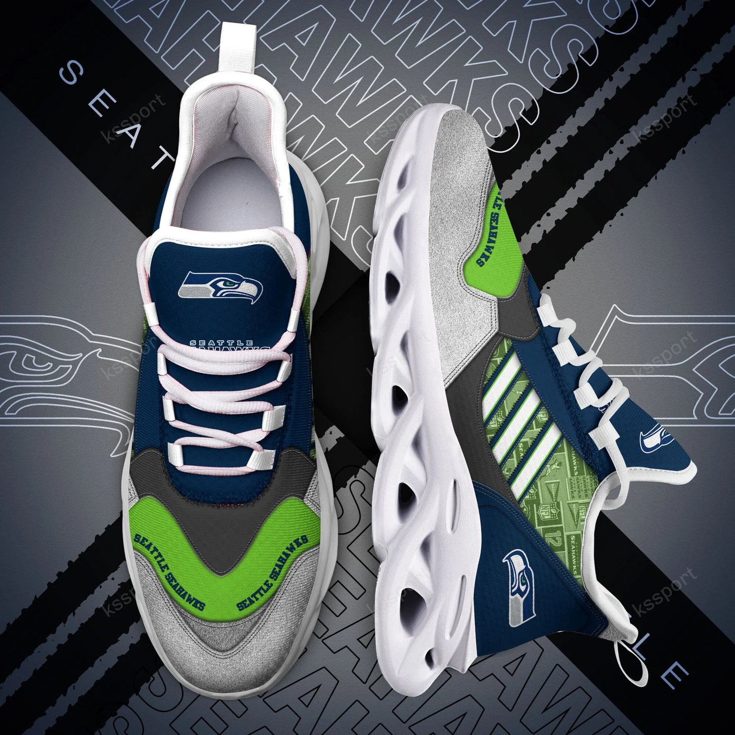 Seattle Seahawks Yezy Running Sneakers BG755