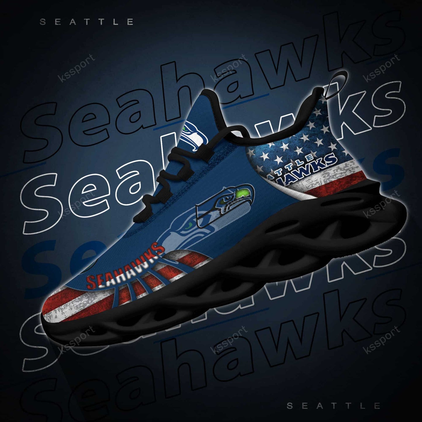 Seattle Seahawks Yezy Running Sneakers BG832