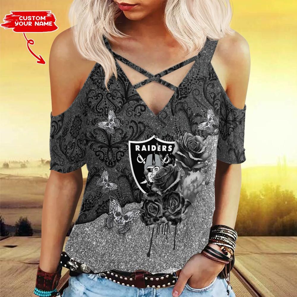 Las Vegas Raiders Personalized Miss Hollow Out Blouse Shirt BGMHS053
