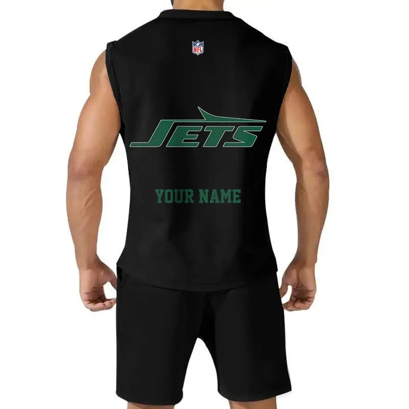 New York Jets Combo Men Jersey Tank Top and Shorts AZICOTATTMS00010