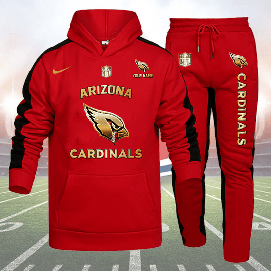 Arizona Cardinals Personalized Golden Logo Hoodie Set AZBTHS000001