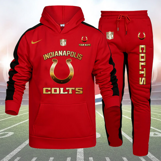 Indianapolis Colts Personalized Golden Logo Hoodie Set AZBTHS000014