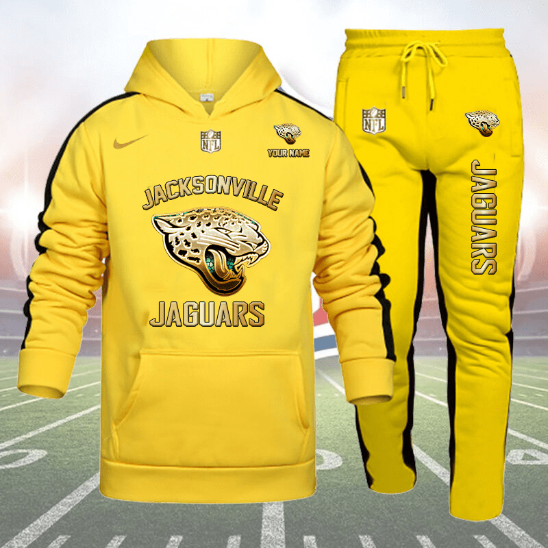 Jacksonville Jaguars Personalized Golden Logo Hoodie Set AZBTHS000015