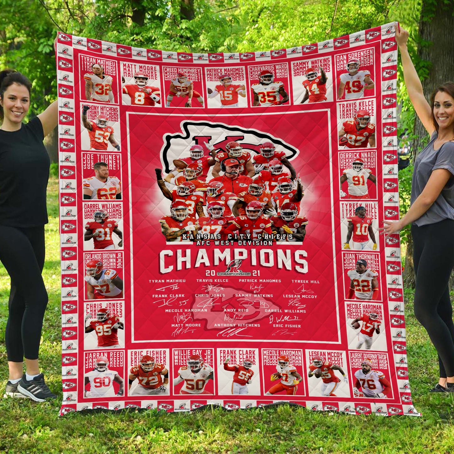 Sport 2021 AFC West Division Kansas City Chiefs Champions Premium Quilt 079