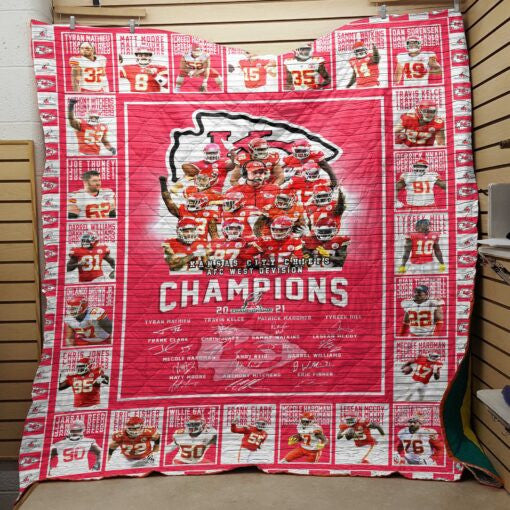 Sport 2021 AFC West Division Kansas City Chiefs Champions Premium Quilt 079