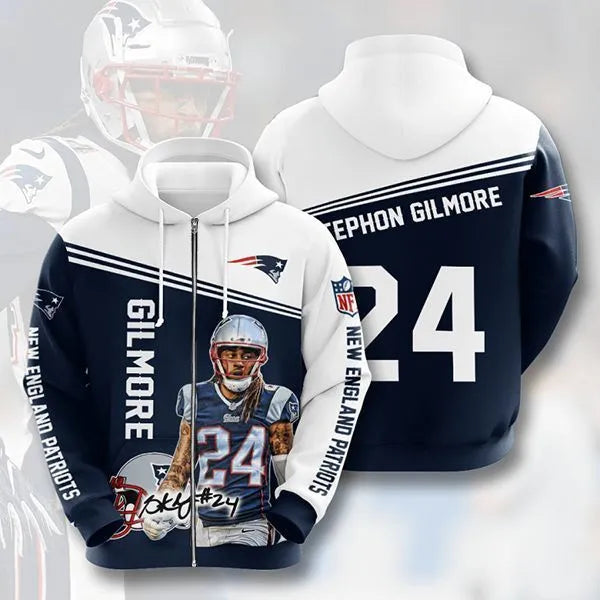 Sports American Football Nfl New England Patriots Stephon Gilmore Usa Hoodie 718
