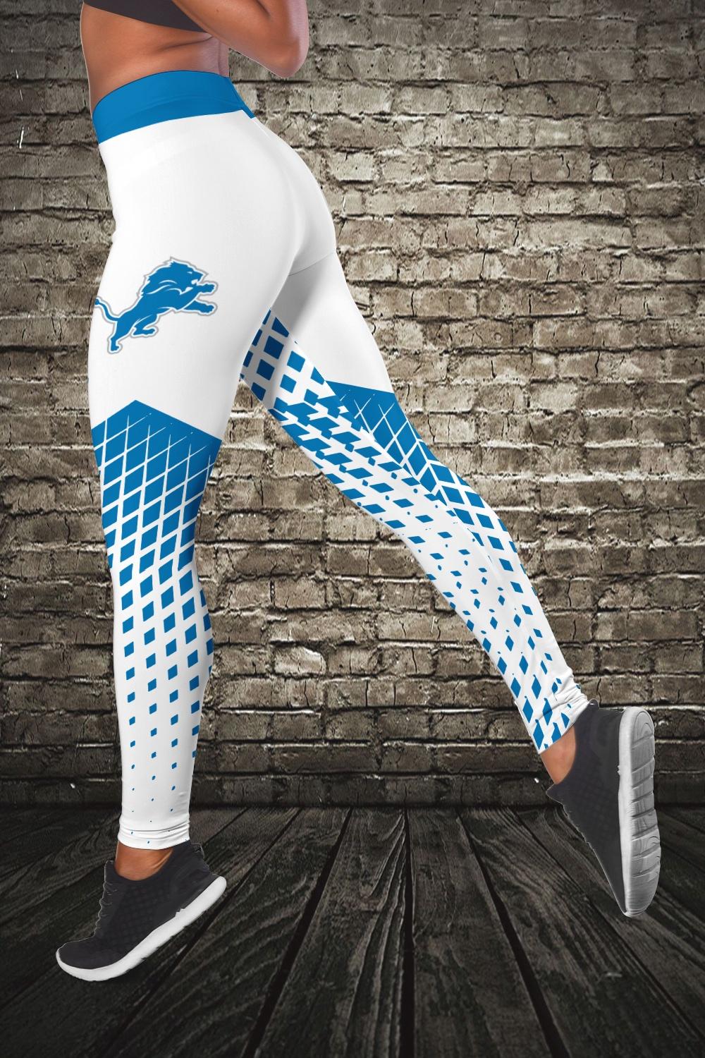 Detroit Lions Leggings And Criss Cross Tank Top BGCCTANK152