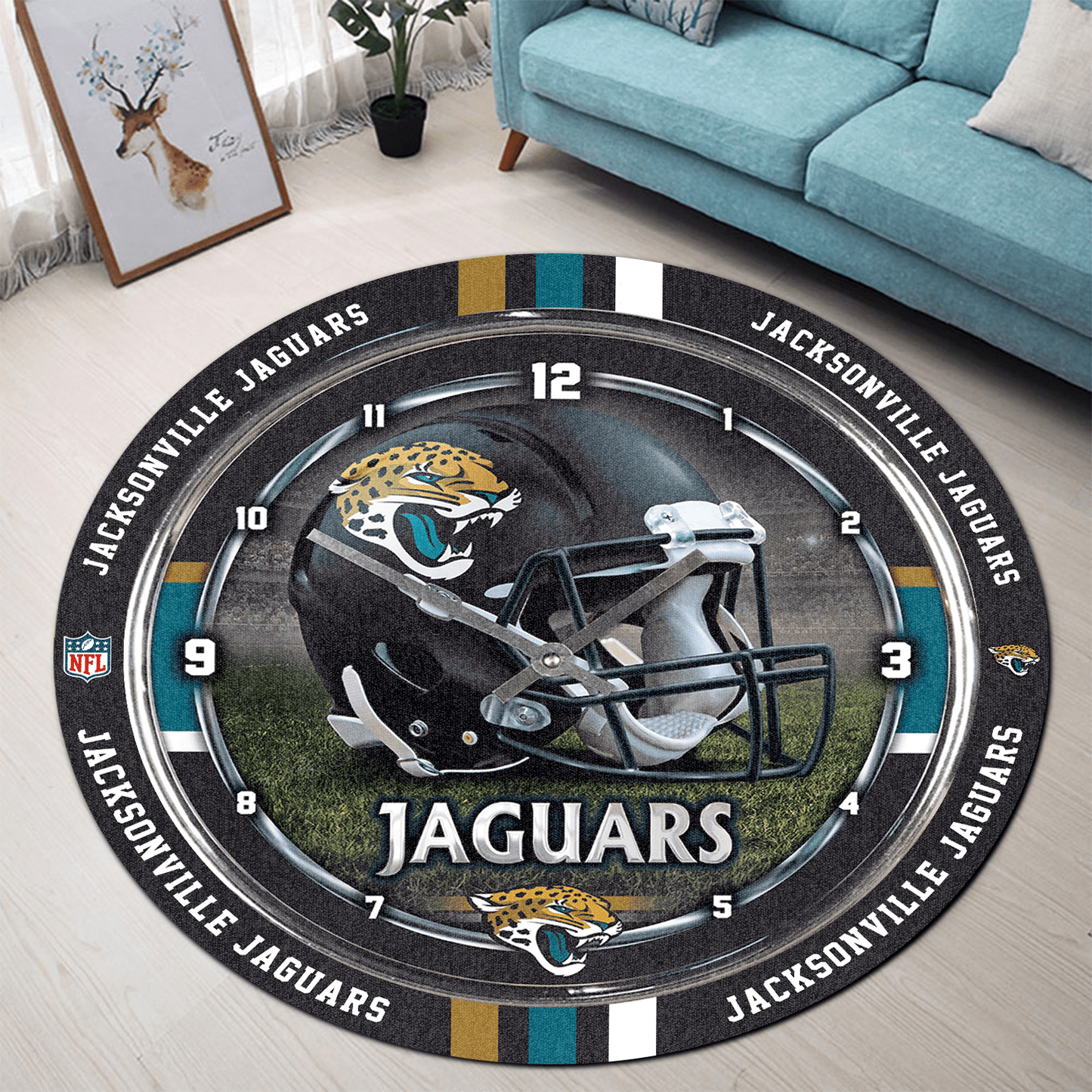 Jacksonville Jaguars Personalized Round Rug 98RRUG222