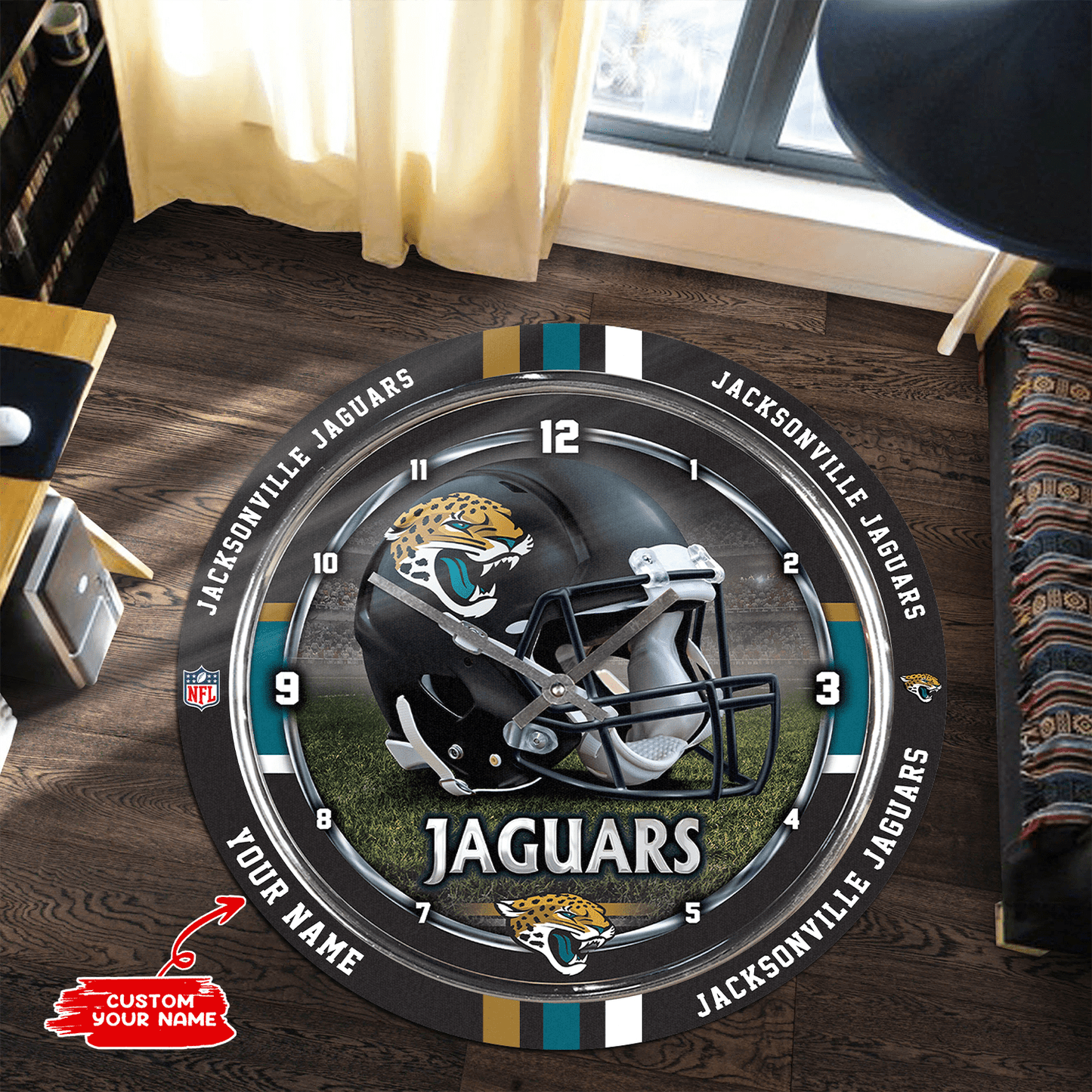 Jacksonville Jaguars Personalized Round Rug 98RRUG222