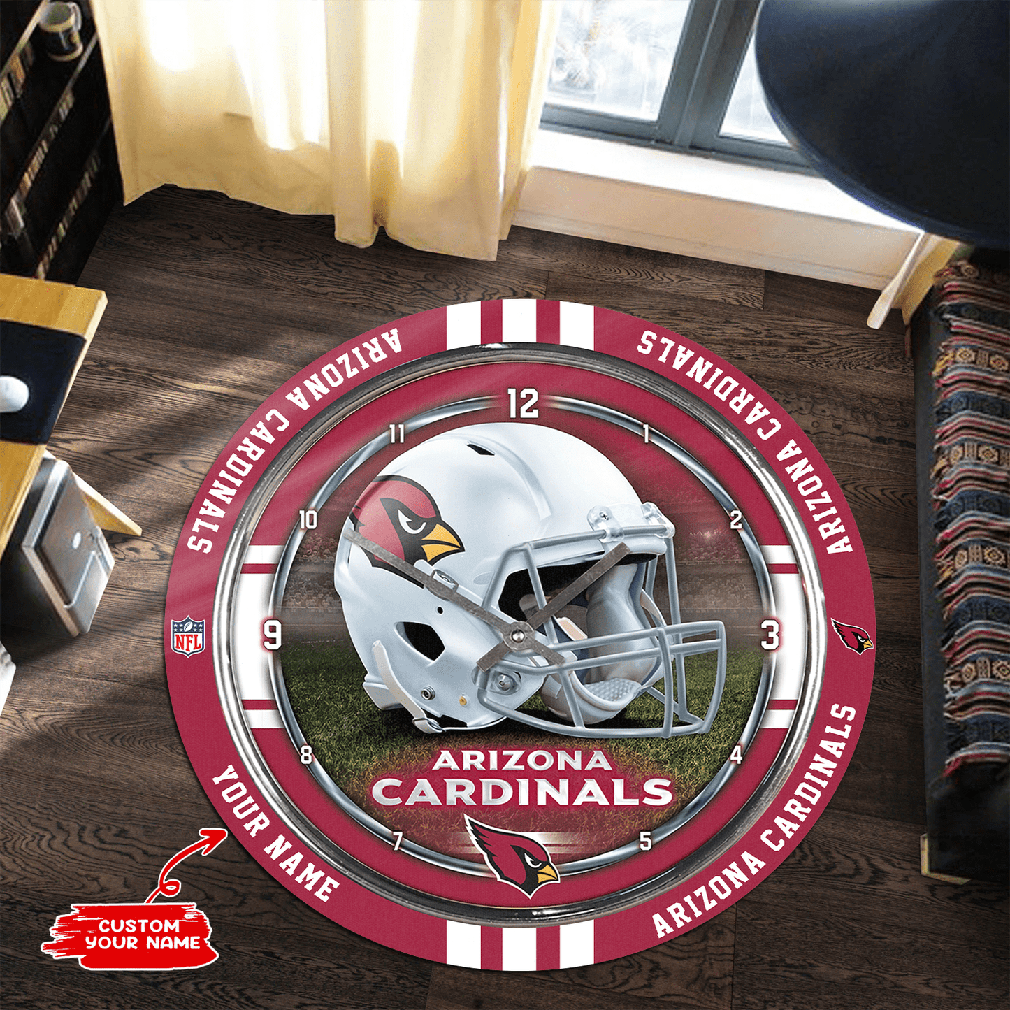 Arizona Cardinals Personalized Round Rug 98RRUG221