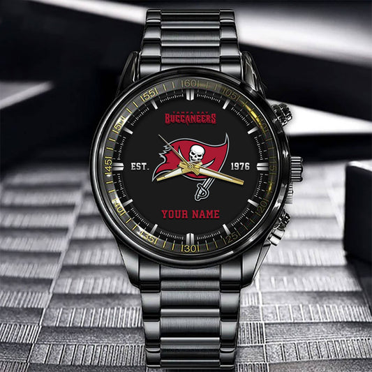 Tampa Bay Buccaneers Black Fashion Watch Gifts For Sport Fans AZWATCH084