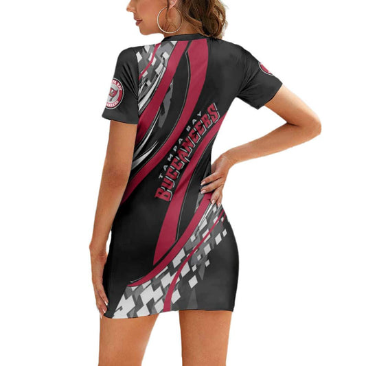 Tampa Bay Buccaneers Casual Short Sleeve Bodycon Mini Dress BG195