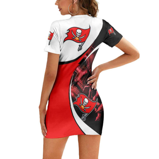 Tampa Bay Buccaneers Casual Short Sleeve Bodycon Mini Dress BG196