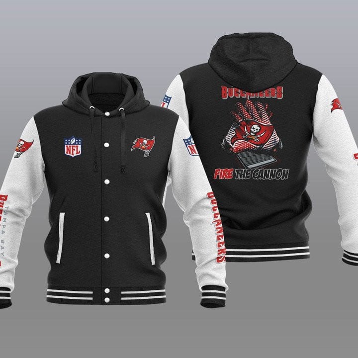 Tampa Bay Buccaneers Hooded Button Jacket with Hood 19
