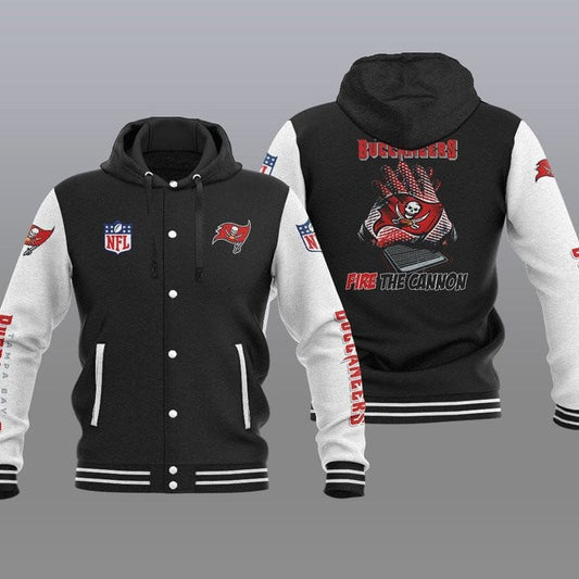 Tampa Bay Buccaneers Hooded Button Jacket with Hood 19