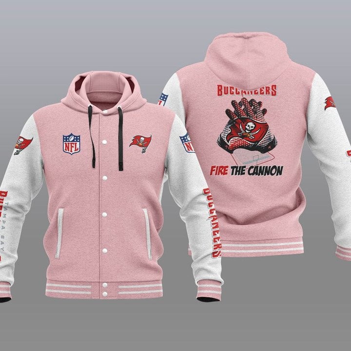 Tampa Bay Buccaneers Hooded Button Jacket with Hood 19