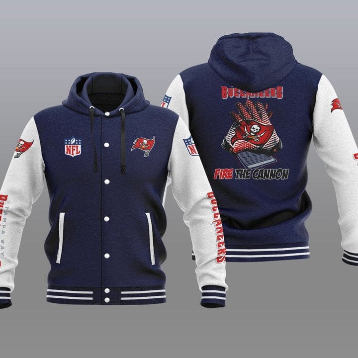 Tampa Bay Buccaneers Hooded Button Jacket with Hood 19
