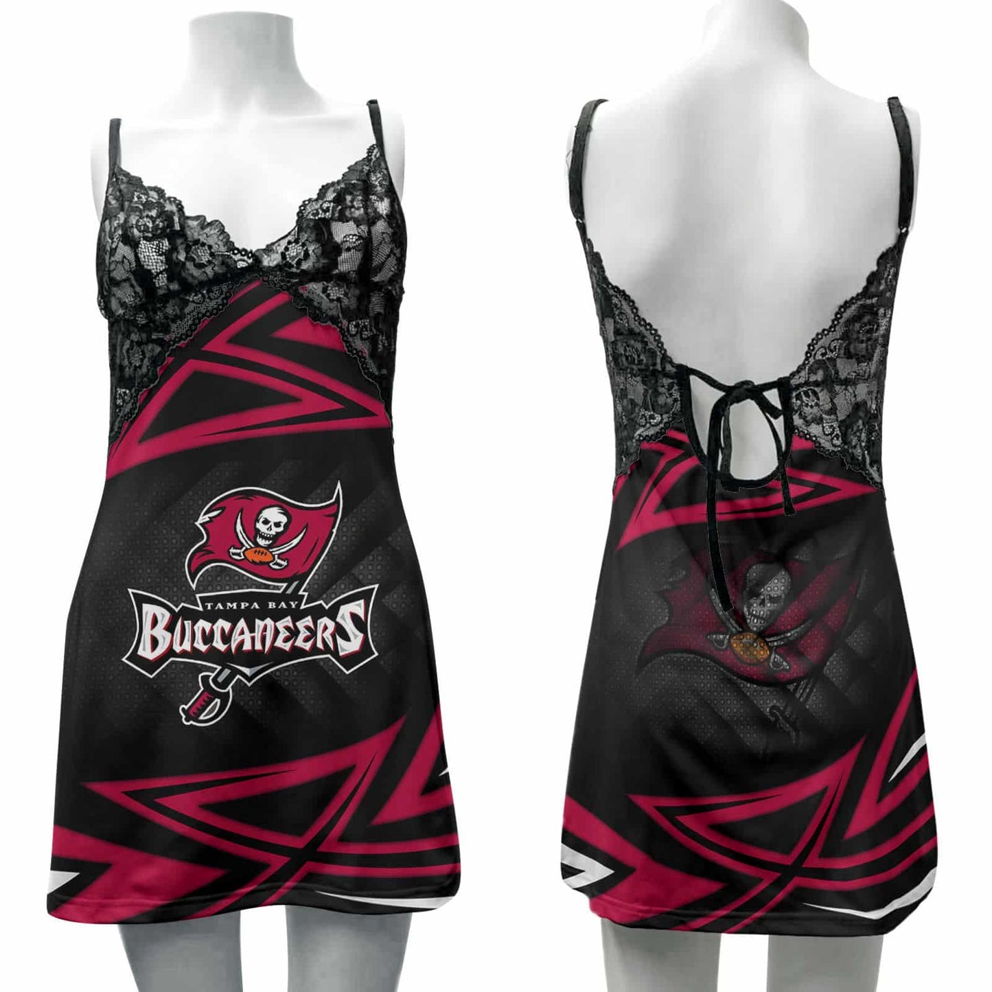 Tampa Bay Buccaneers Lace Back Strap Slip Dress 114-1
