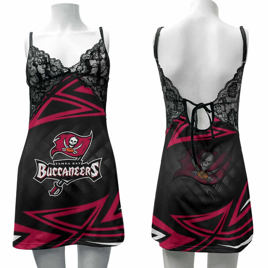 Tampa Bay Buccaneers Lace Back Strap Slip Dress 114-1