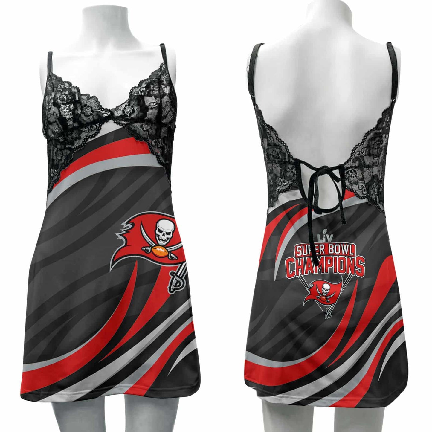 Tampa Bay Buccaneers Lace Back Strap Slip Dress 14-1