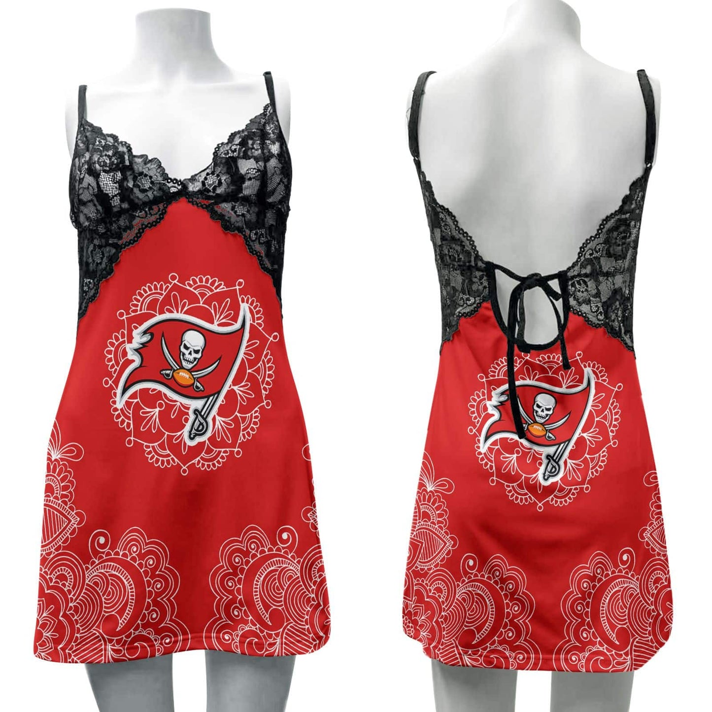 Tampa Bay Buccaneers Lace Back Strap Slip Dress 233