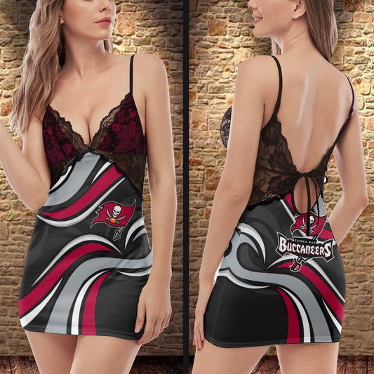 Tampa Bay Buccaneers Lace Back Strap Slip Dress 278