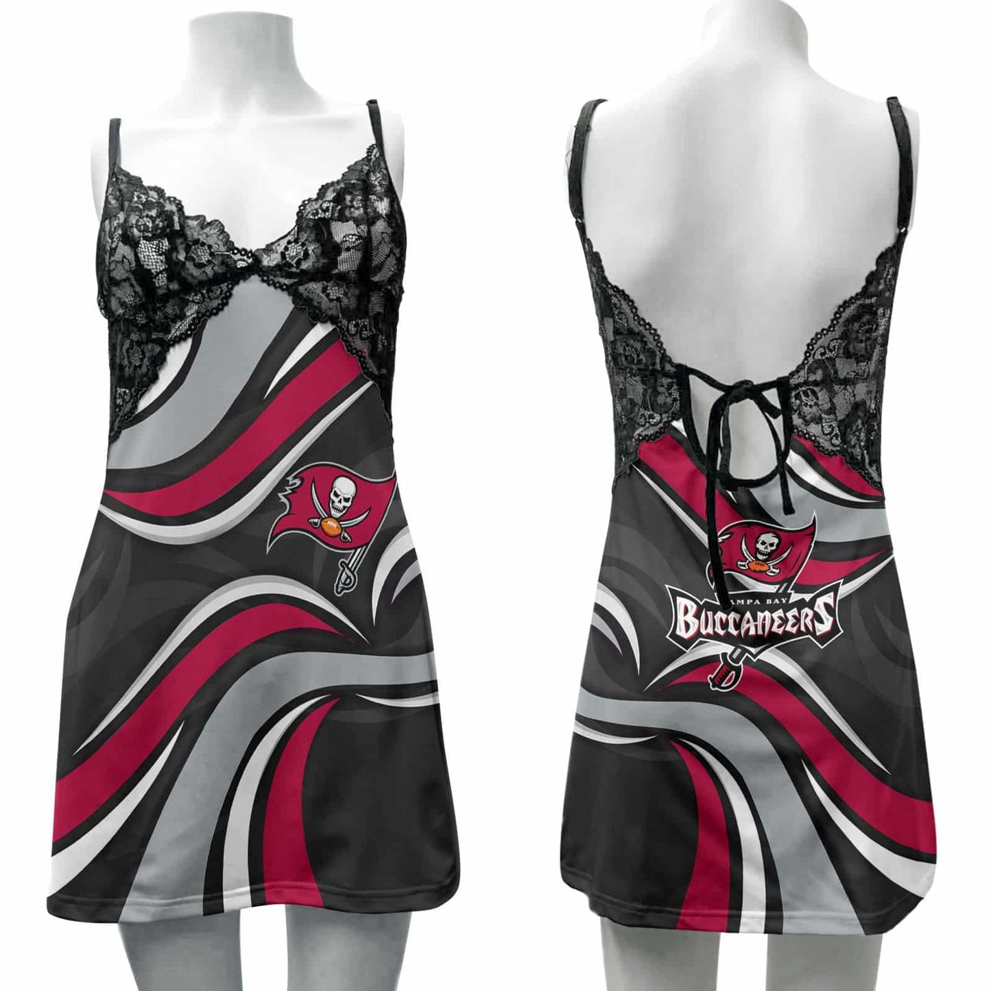 Tampa Bay Buccaneers Lace Back Strap Slip Dress 278