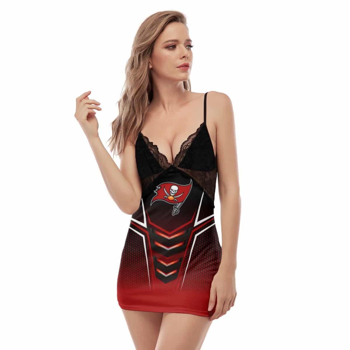 Tampa Bay Buccaneers Lace Back Strap Slip Dress 319