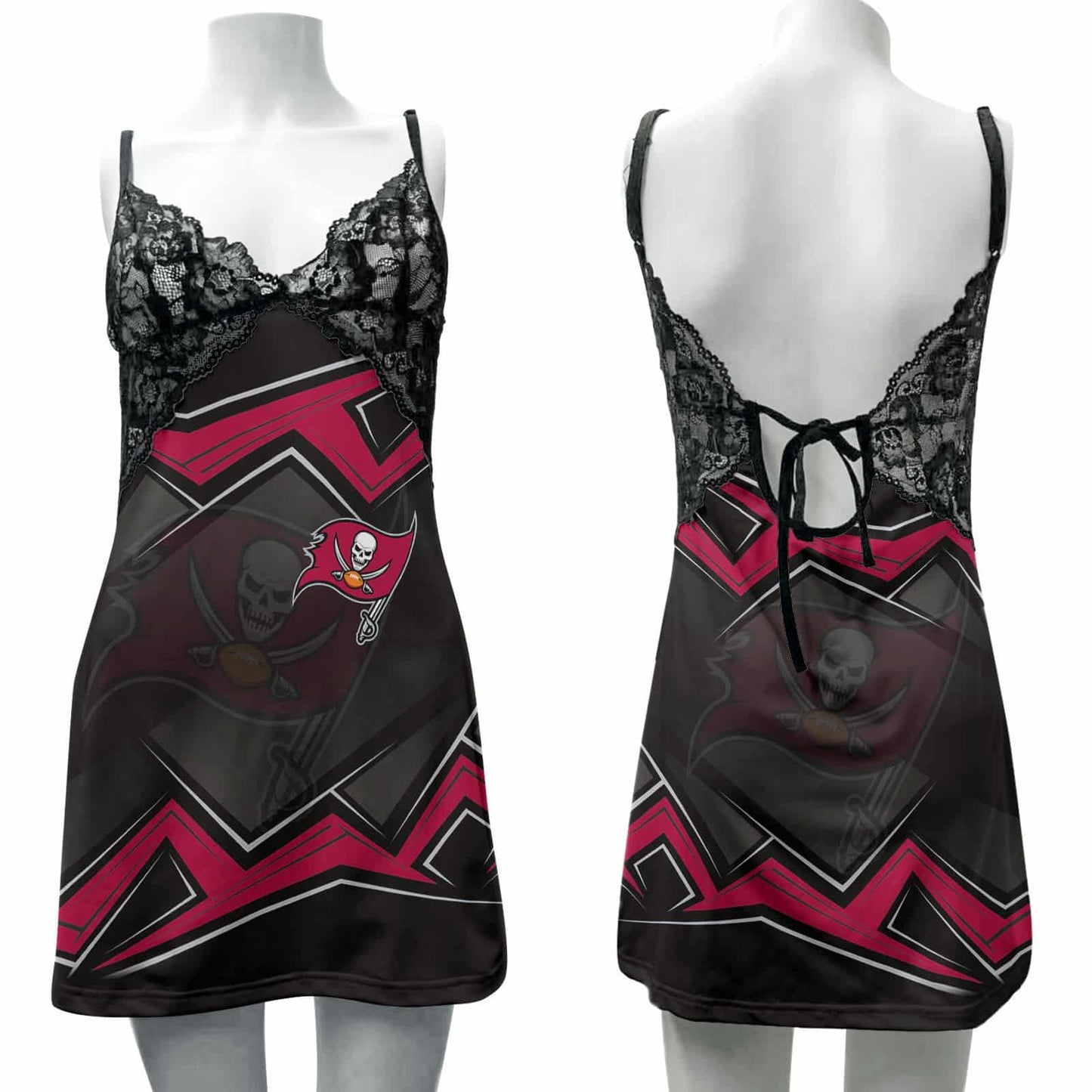 Tampa Bay Buccaneers Lace Back Strap Slip Dress 334