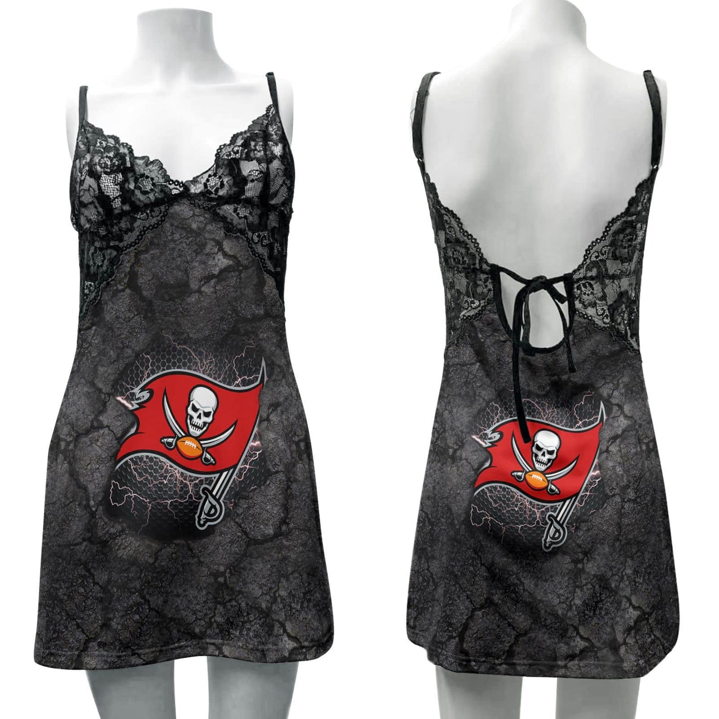 Tampa Bay Buccaneers Lace Back Strap Slip Dress 339