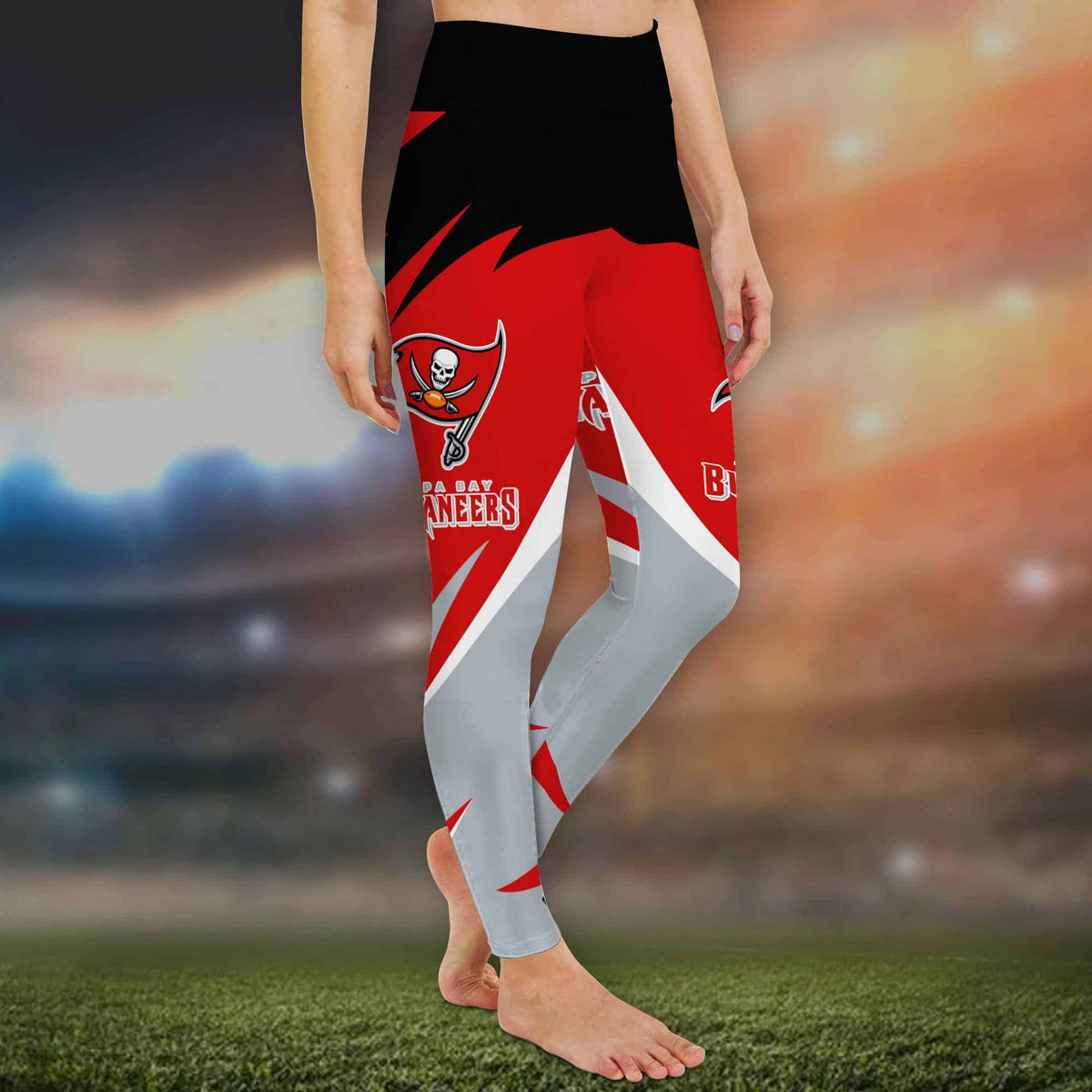 Tampa Bay Buccaneers Leggings And Criss Cross Tank Top BG100