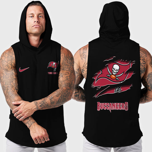 Tampa Bay Buccaneers Men Workout Hooded Tank Top AZMGSH030