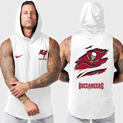 Tampa Bay Buccaneers Men Workout Hooded Tank Top AZMGSH030