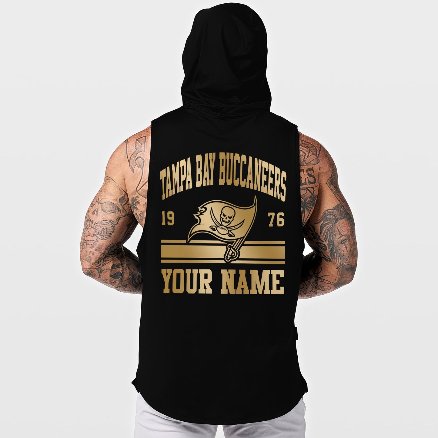 Tampa Bay Buccaneers Men Workout Hooded Tank Top AZMGSH062
