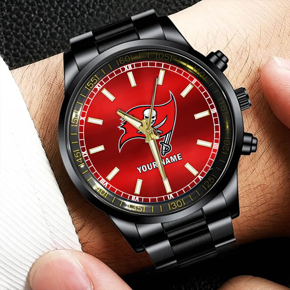 Tampa Bay Buccaneers Black Fashion Watch Gifts For Sport Fans AZWATCH053