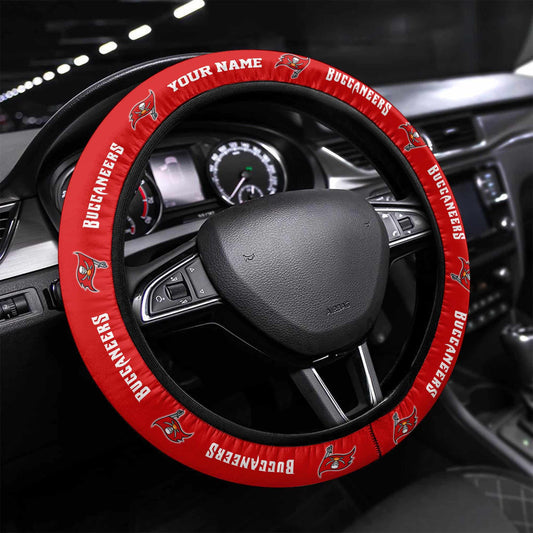 Tampa Bay Buccaneers Personalized 3D Steering Wheel Cover 93