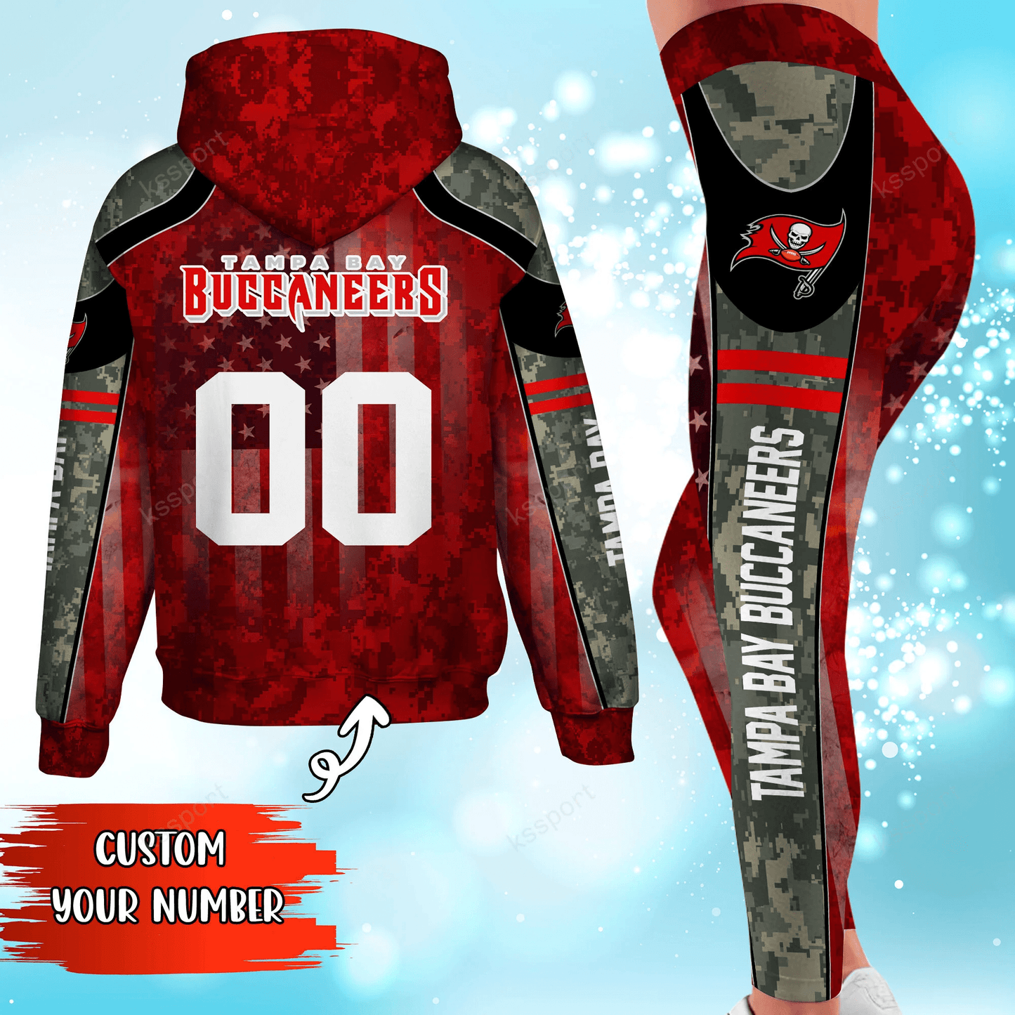 Tampa Bay Buccaneers Personalized Leggings And Hoodie BG91