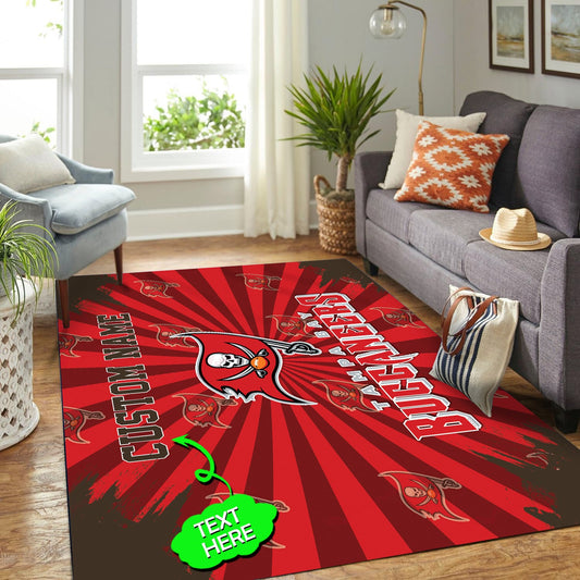 Tampa Bay Buccaneers Personalized Premium Rectangle Rug 70