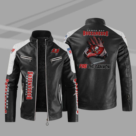 Tampa Bay Buccaneers Stand Collar Leather Jacket BG22