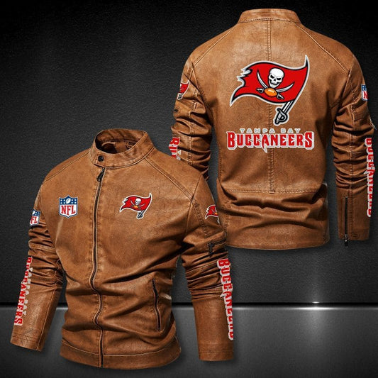 Tampa Bay Buccaneers Stand-up Collar Leather Jacket BG03