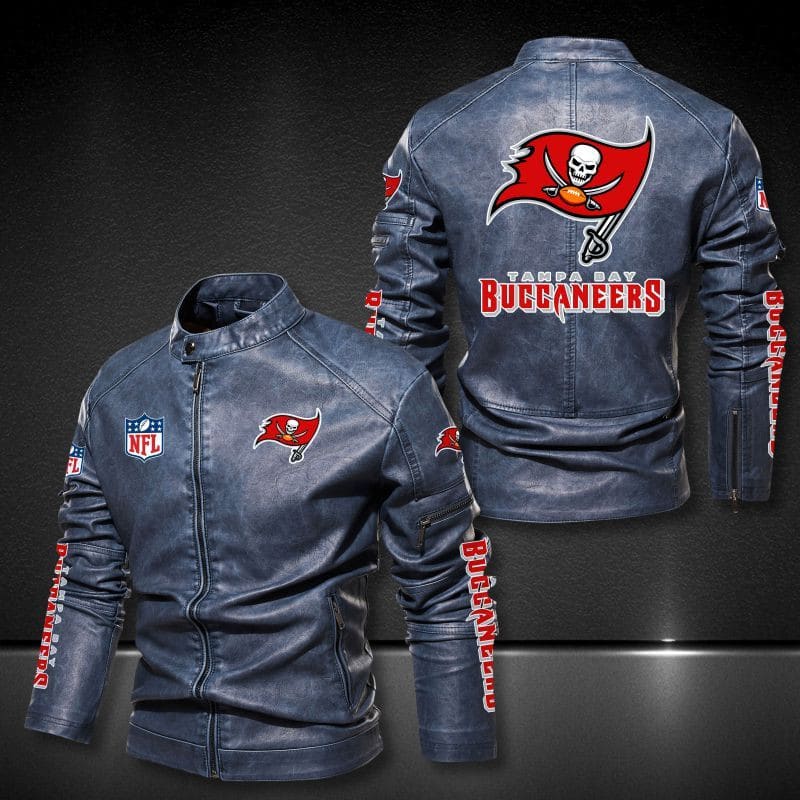 Tampa Bay Buccaneers Stand-up Collar Leather Jacket BG03