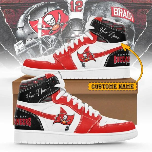Tampa Bay Buccaneers Limited Edition High AJ1 Shoes with Custom Name AZBTAJ1SEW000030