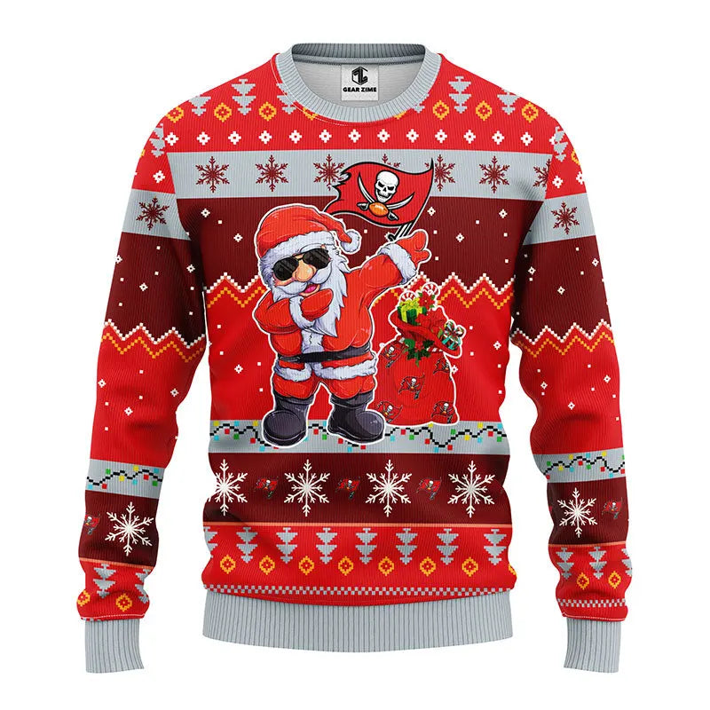Tampa Bay Buccaneers Dabbing Santa Claus Ugly Christmas Sweater BGSWT182