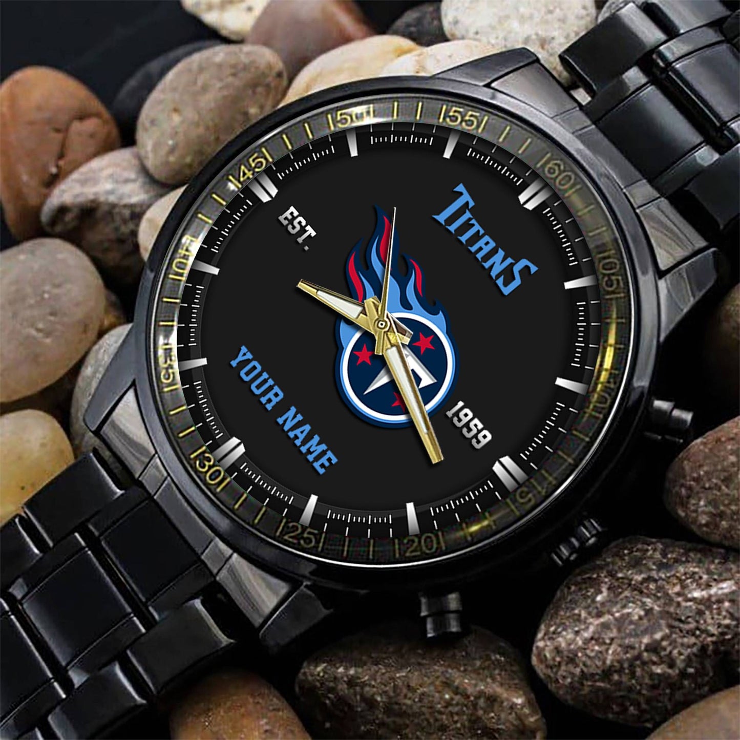 Tennessee Titans Black Fashion Watch Gifts For Sport Fans AZWATCH085
