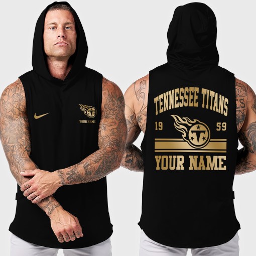 Tennessee Titans Men Workout Hooded Tank Top AZMGSH063