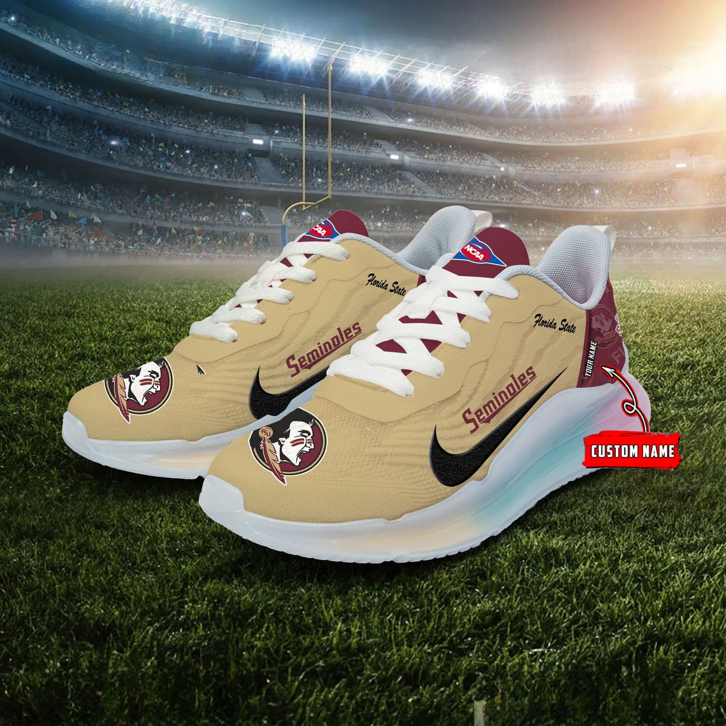 Florida State Seminoles  Rainbow Cushion Running Shoes AZBTCRS00039